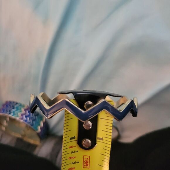 Chevron Patterned Bracelet Set in Blue and Purple - Picture 7 of 7